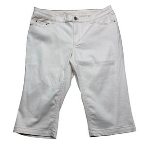 Natural Reflections White Platinum Stretch Crop Pants Womens 16 Capris #253